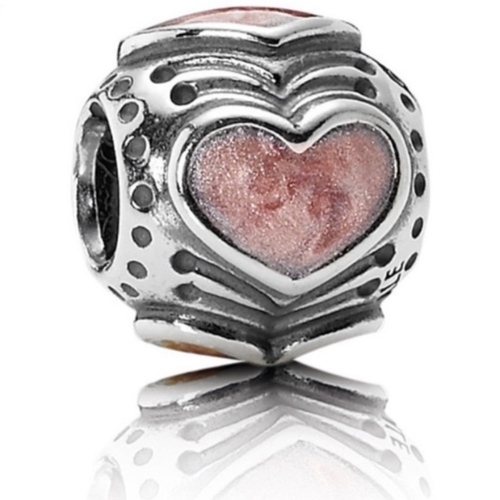 Retired Authentic Pandora Rose Enamel Hearts Charm